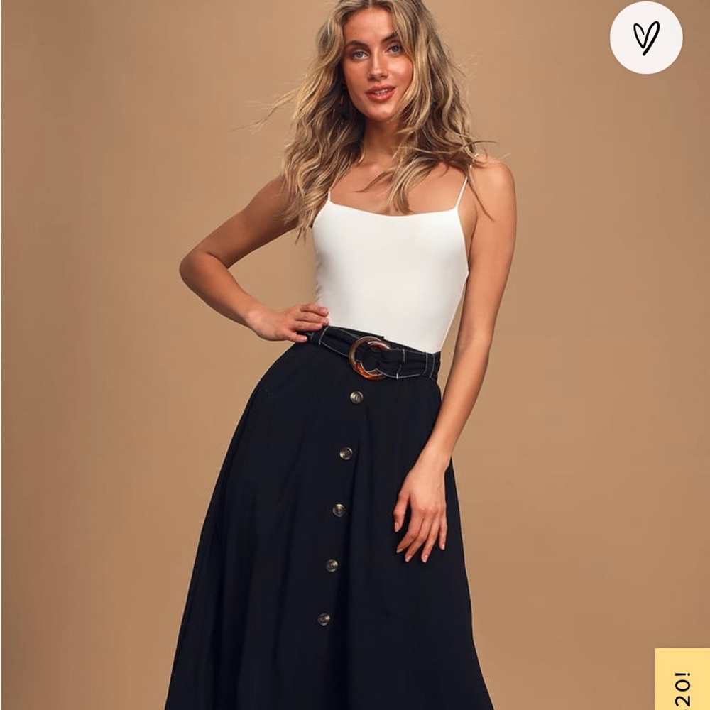 LuLu’s full length black and white skirt, SZ medium lined.
